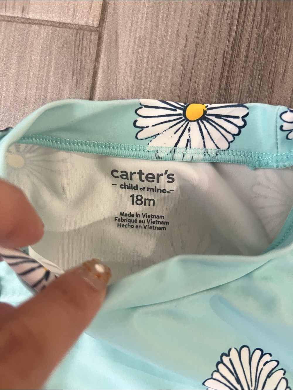 Carter's Mint Daisy Long-Sleeve Rashguard Set - Picture 2 of 3